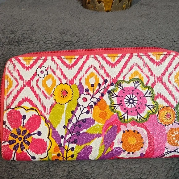 Vera Bradley Pink and Yellow Floral Wallet - Picture 10 of 10